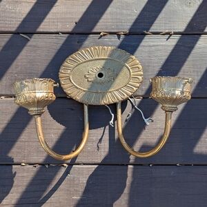 Vintage 1977 Sarama Brass Wall Sconce